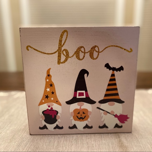 Halloween Gnome Sign, Halloween Witch Gnome Wood Sign, Halloween Gnome Decor - Picture 1 of 16